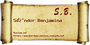 Sándor Benjamina névjegykártya